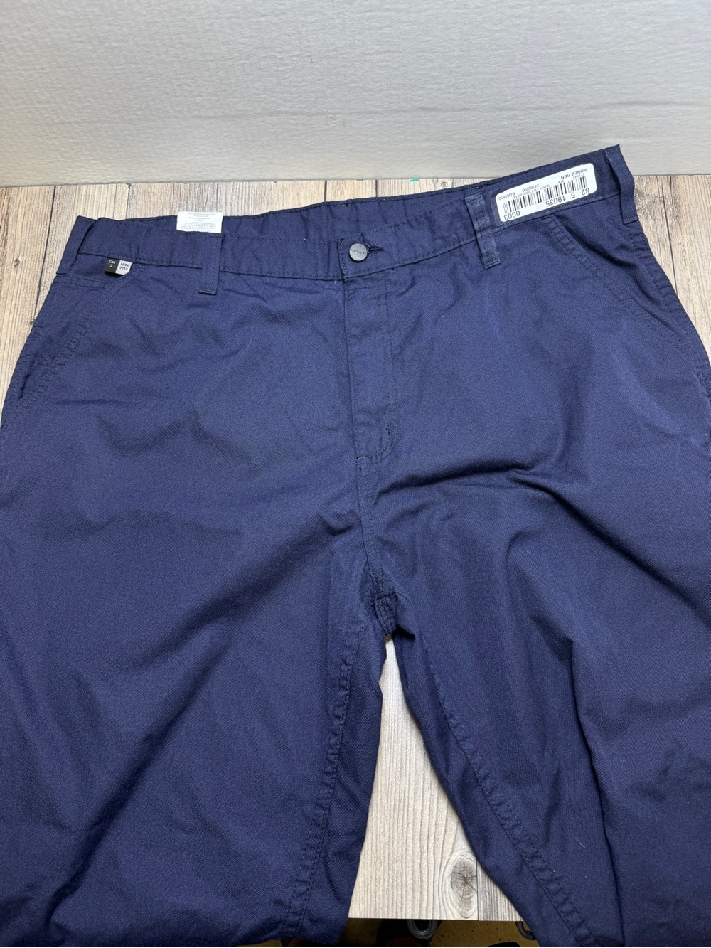 Carhartt  Work Pants 73478-20 Men's 38x30 Dark Blue Ripstop Relaxed Fit Stretch